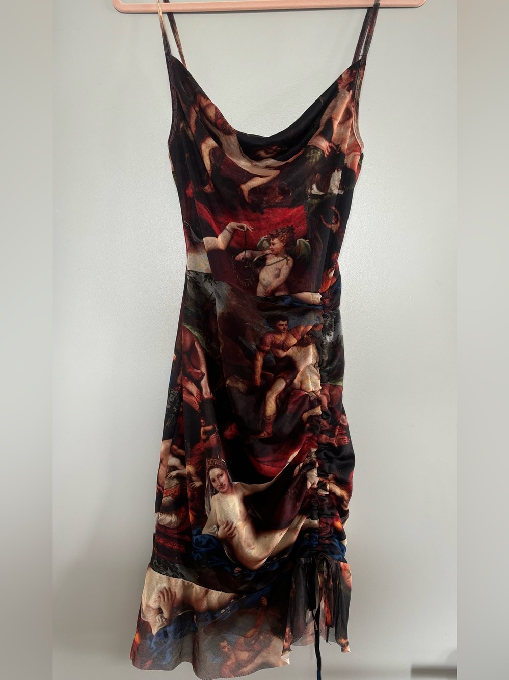 Renaissance print mini dress